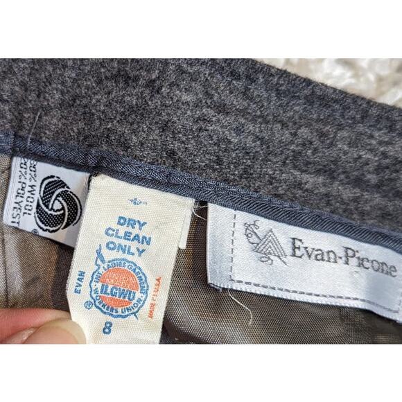Vintage Evan Picone Two Piece Wool Skirt Suit Gray Vintage Size 8 Modern Size 0 - Picture 13 of 14